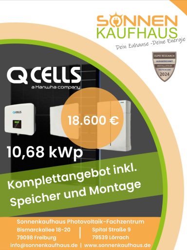 Q-Cells schlüsselfertige Photovoltaikanlage inkl. Batteriespeicher