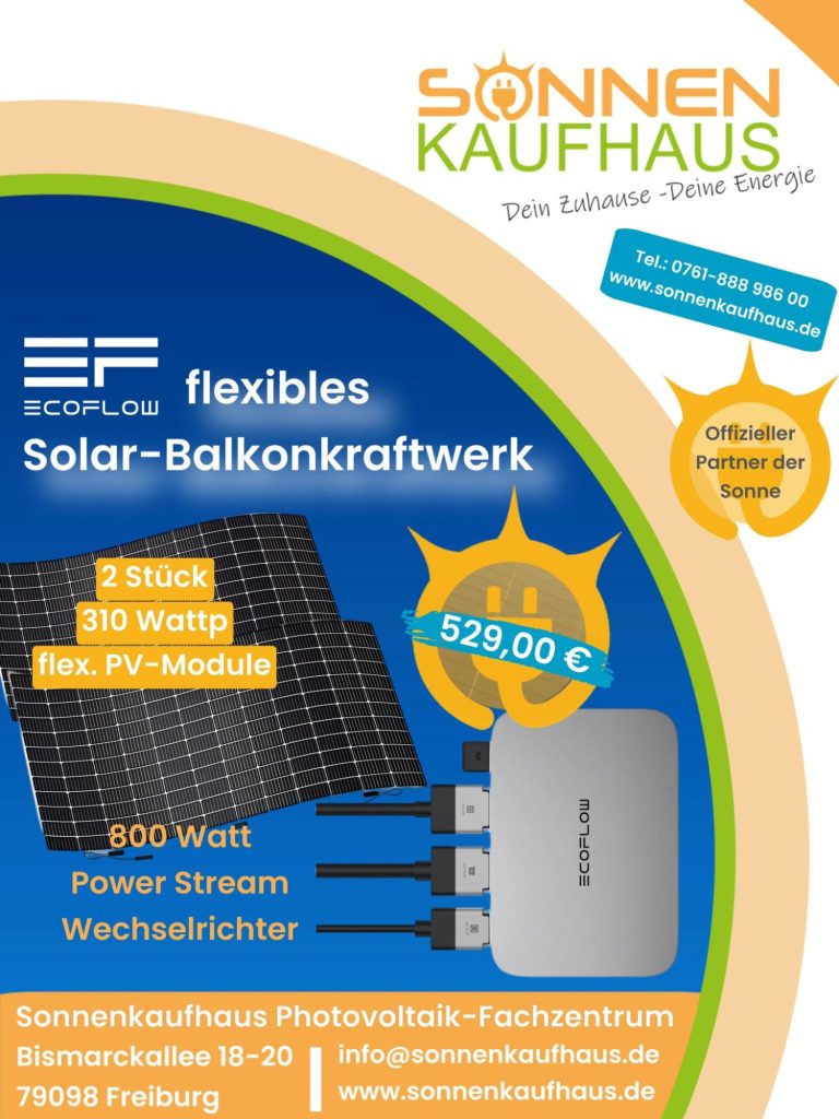 EcoFlow Balkonkraftwerk mit flexiblen Photovoltaikmodulen