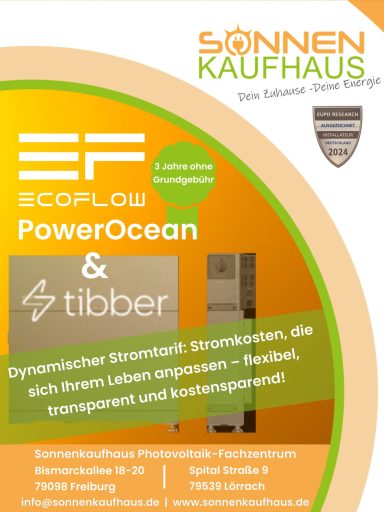 EcoFlow und Tibber dynamischer Stromtarif jetzt vom Sonnenkaufhaus installieren lassen.