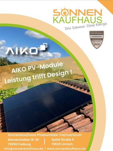 Aiko Photovoltaikmodule mehr Leistung und Design auf Ihrem Dach